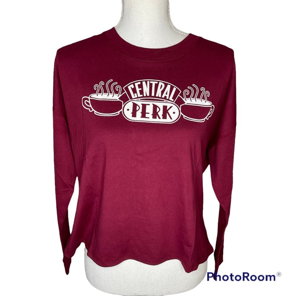 Friends TV Series Women's Long Sleeve Boxy Graphic Top Central Perk